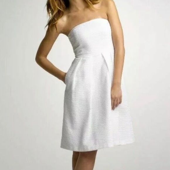 J. Crew Dresses & Skirts - J Crew white strapless dress. Size 2P